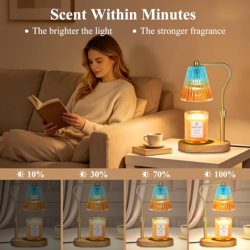 Blue Red Candle Warmer Lamp with Timer Dimmer Adjustable Height, Electric Wax Warmer Vintage Home Decor for Scented Jar Candles,Birthday Gifts for Women — view 5