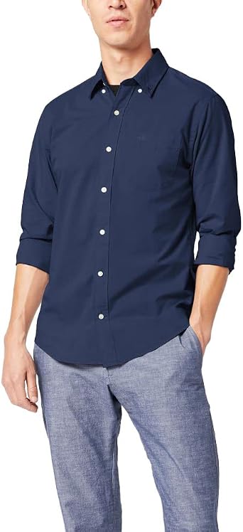 Dockers Mens Classic Fit Long Sleeve Signature Comfort Flex Shirt Standard and Big & Tall