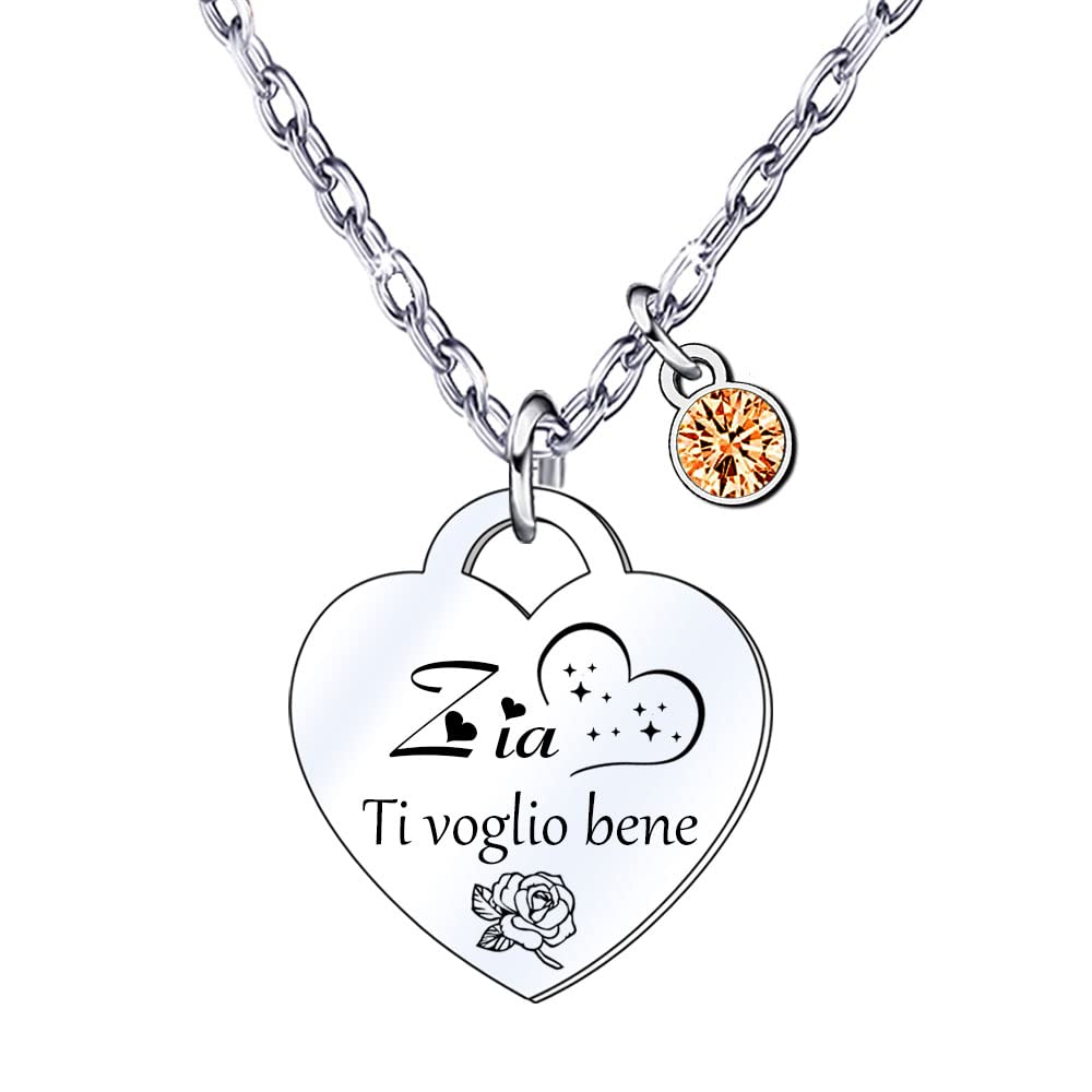 Collana BNQL Per Futura Zia – Gioiello Con Ciondolo A Cuore Per Annuncio Gravidanza
