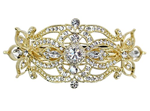 Barrette à cheveux strass cristal Faship pour une coiffure de mariage fleurie élégante