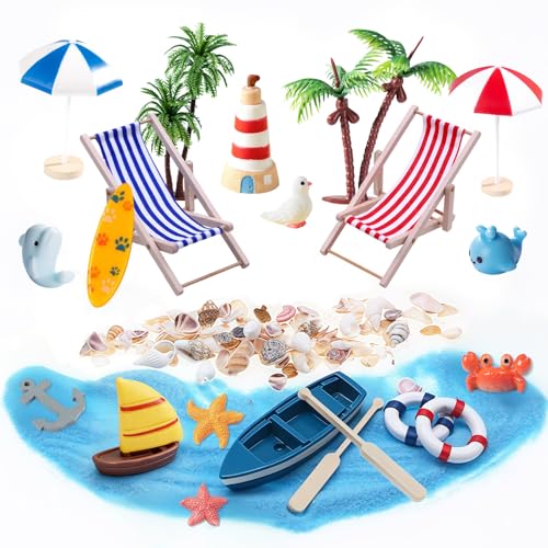 Lot de 21 décorations miniatures de plage