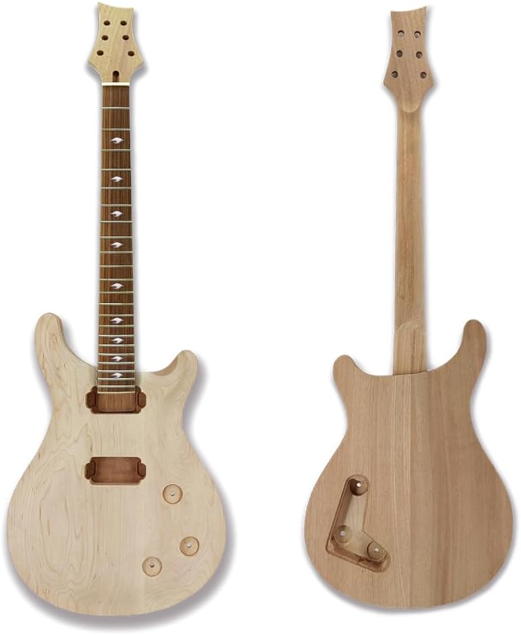 Yinfente Electric Guitar Kit 22 fret electric guitar neck 24.75 inch Mahogany wood guitar body Maple wood rosewood fretboard DIY guitar project