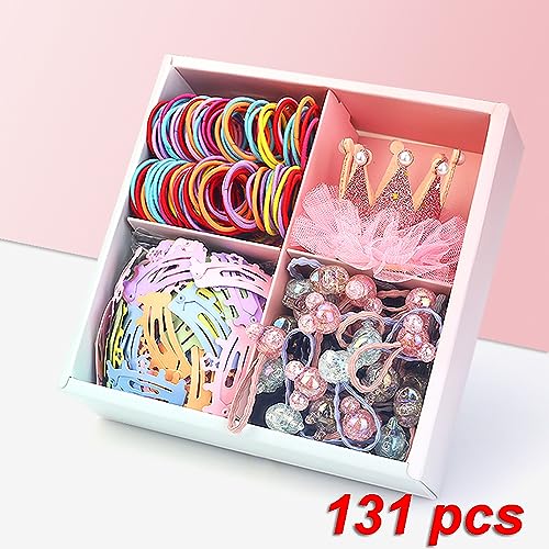 131 Pcs Princess Crown Hairband Clips Set for Toddlers