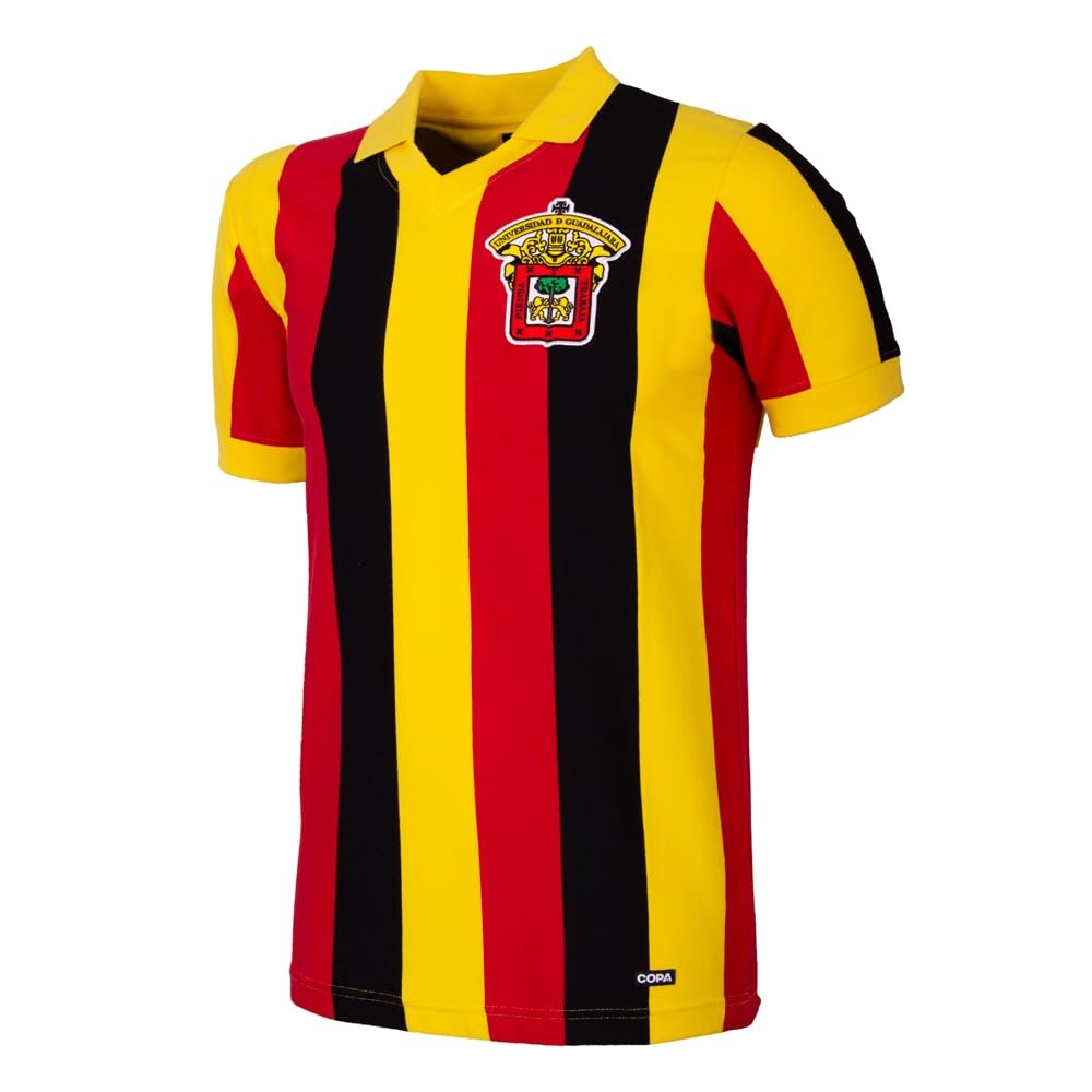 Copa - Camiseta de Fútbol - Hombre - Leones Negros 1974 - Retro - Manga Corta - Rojo/Amarillo - 100% algodón