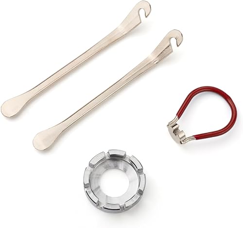 Juego de herramientas de llave de radios para bicicleta, palanca de neumáticos y ajustador de pezón, con herramienta de radios y llave redonda de 8