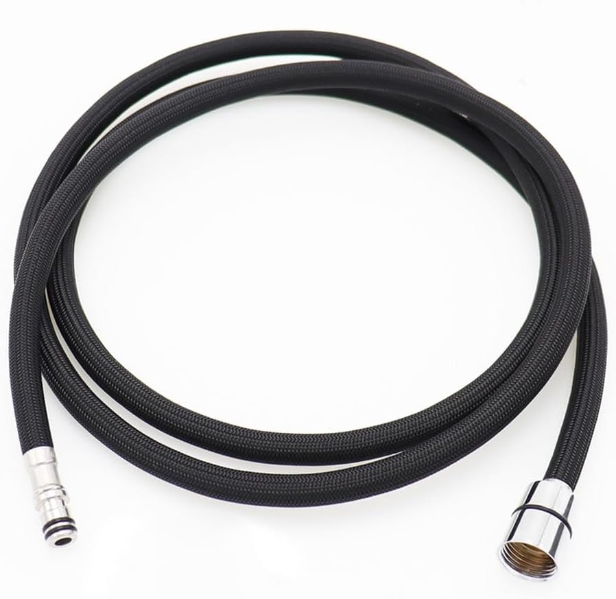 150/180/300cm F1/2 M15*1 Replacement Faucet Hose Quick Connect Pull Out Hose Nylon Gray Black shower Kitchen Accessories,Black,Length: 180cm
