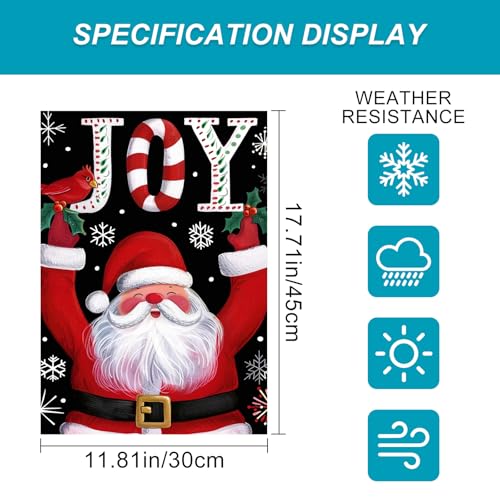 Image of BlissYard Christmas Santa Claus Garden Flag 12x18 Inch Polyester