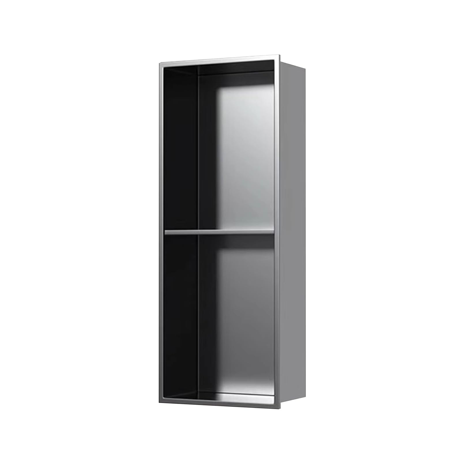 Étagère murale de douche encastrable gris foncé acier inoxydable