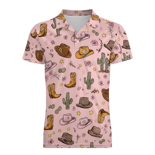 Boys' Classic Polo Shirts Short Sleeve Moisture-Wicking Golf & Tennis Shirts for Youth Teens Cute Cartoon Cowgirl4