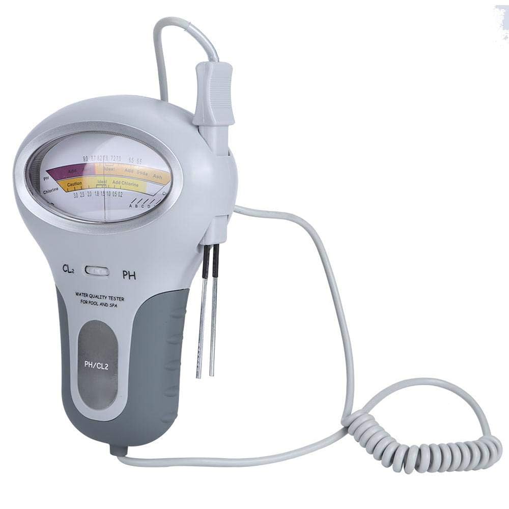 Analizador De Calidad Del Agua De Piscina, Kit Probador De Cloro Y PH 2 En 1, Rango 0-3.0ppm CL2, Monitor De Agua Para Piscinas, Monitor De Análisis De Agua Para Spas, Para Hidroponía, Piscina, Spas