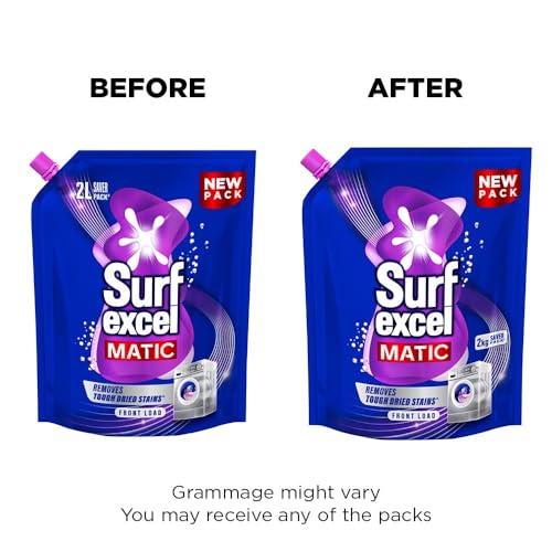 Image of Surf Excel Matic Front Load Liquid Detergent 2 L Refill|| Specially designed to remove Tough Dried Stains, 1st time in Washing Machine