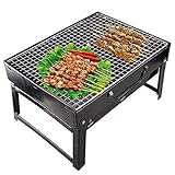Portable Charcoal Barbecue Grill Set with Mesh Grate – Folding BBQ Oven for Home, Outdoor Cooking, Picnics, and Parties | Compact Grill for Roasting & Grilling Food