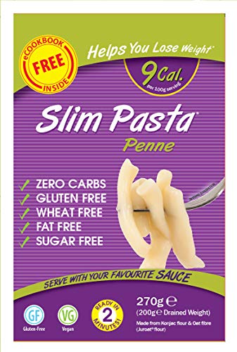 Konjac Penne Sin Gluten | Penne 5 x 270 gramos | Eat water | 9 Kcal x 100 g | 
