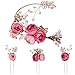 Produktbild Lurrose 5 Stücke U-förmige Rose Haarnadel Blume Französisch Seitenkämme Haarspangen Hochzeit Zubehör für Braut Brautjungfer (Rosa)