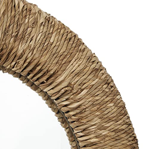 Deco 79 Dried Plant Coiled Weaved Frame Wall Mirror, 37" X 3" X 37", Brown #TOP3