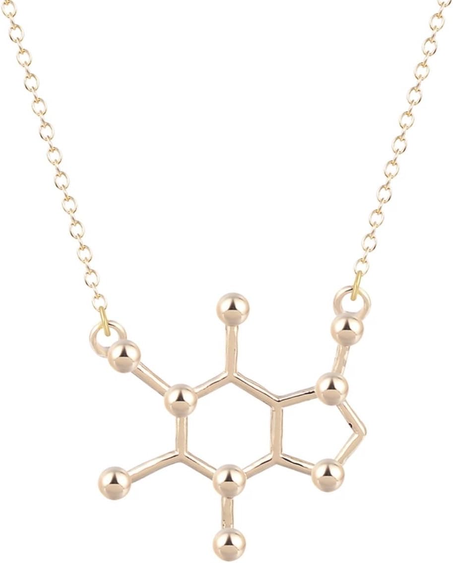 Caffeine Molecule Necklace