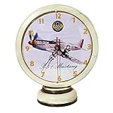 Reloj de pie Gas Pump look retro style como miniatura surtidor con P-51 Mustang y Mighty octava masa 32 cm con unidad Cuarzo. para funcionamiento será una de 1,5 V AA requiere a mano de alta calidad