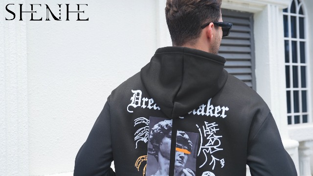 SHENHE Men's Oversized Graphic Hooded Sweatshirt Letter Figure