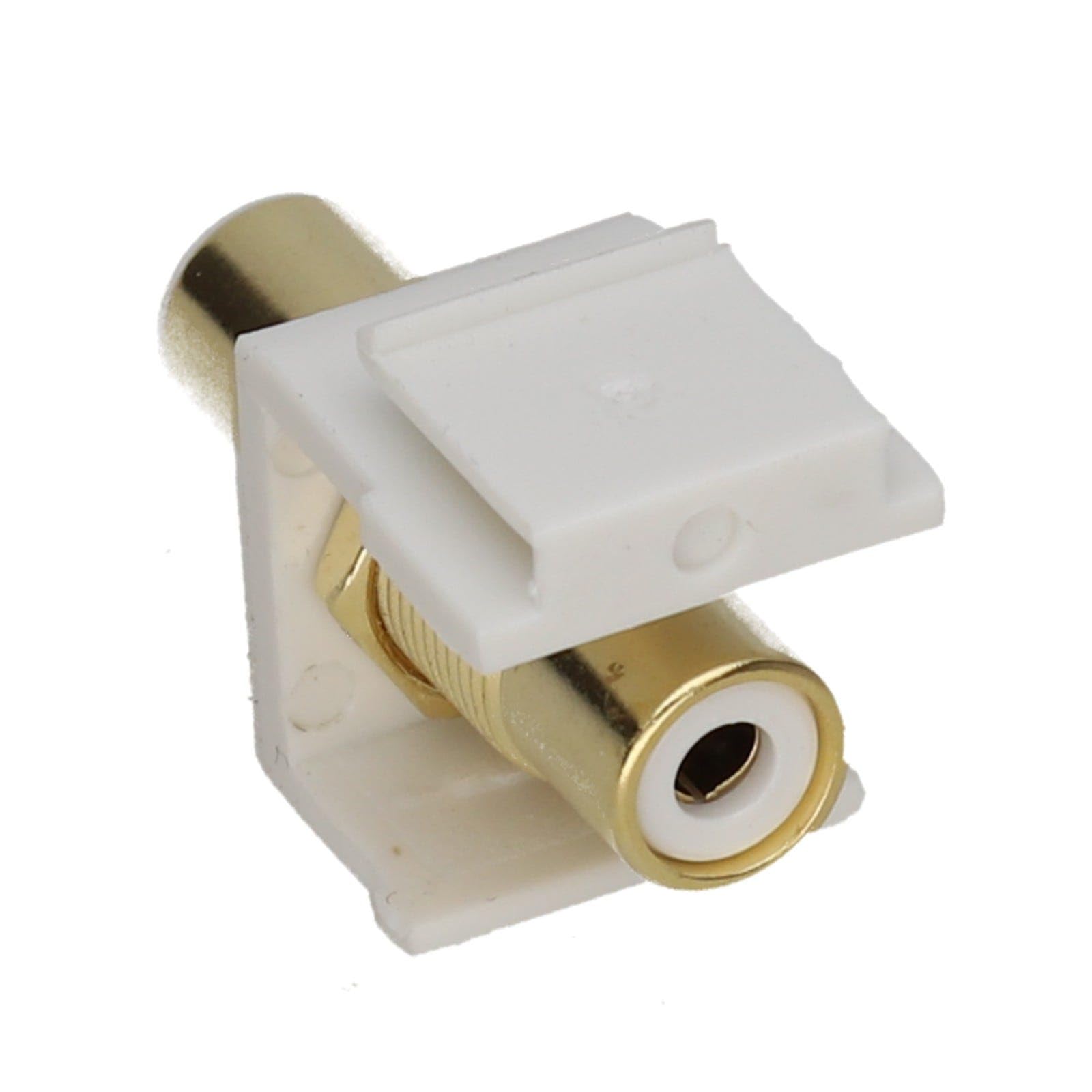 Kenable Women's White Aura Keystone Phono Rca Audio Coupler Panel Mount Insert