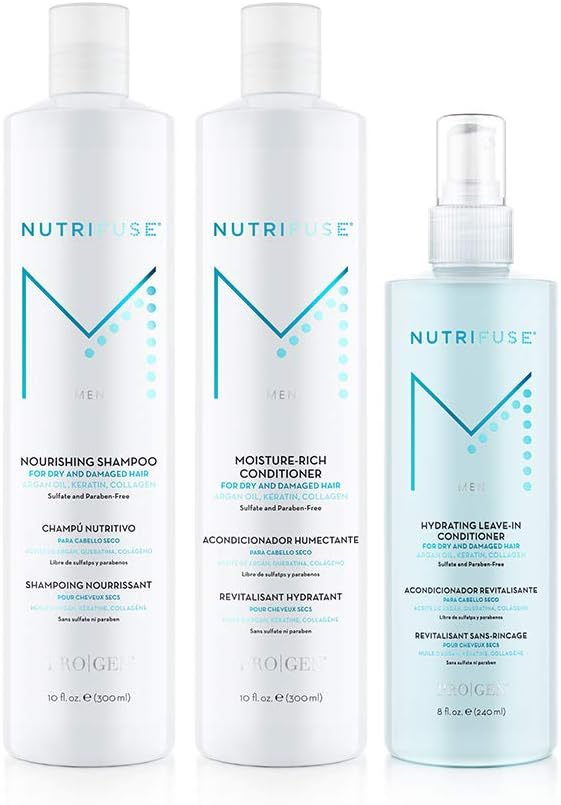 M Nourishing Shampoo 10oz Bundled with Nutrifuse M Moisture Rich Conditioner 10oz and Nutrifuse M Hydrating Leave-In Conditioner 8oz