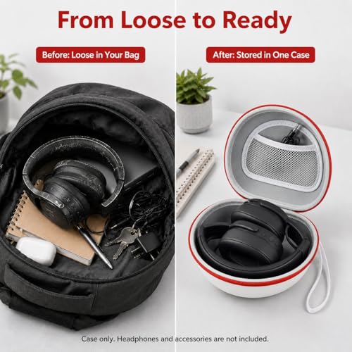 Image of Headphone Case for Skullcandy Crusher /Hesh /Evo, for JLab JBuds Lux ANC | for TOZO HT3 /HT2 Wireless Over-Ear Bluetooth Earphones, Travel Carrying, Daily Commute /Gym /Outdoor Use, Hard Box Only