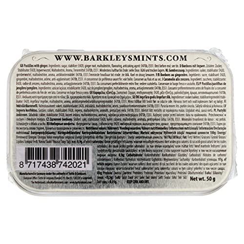 Barkleys Mints Ingwer Geschmackvoll Intense Mints Dosen 50g