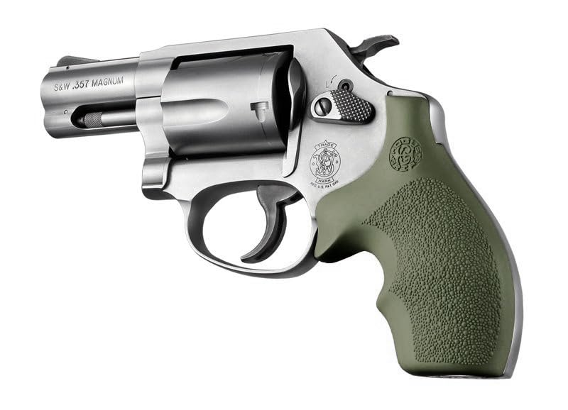 Hogue OverMolded Rubber Bantam Style Grip for S&W J-Frame Round Butt, OD Green - 61001