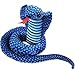 Lazada Realistic Stuffed Cobra Body Curled Dolls Plush Snake Toys (Blue) 10"
