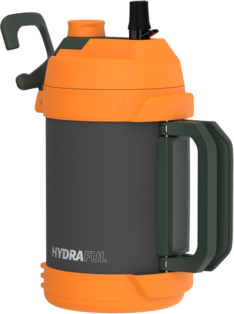 1 Gallon Water Jug, 128 oz Large Insulated Stainless Steel Sports Water Jug, Large Triple Wall Vacuum Insulation Water Bottle-Keeps Cold up to 48 Hrs-Sweat Proof, for Gym, Hiking & Camping