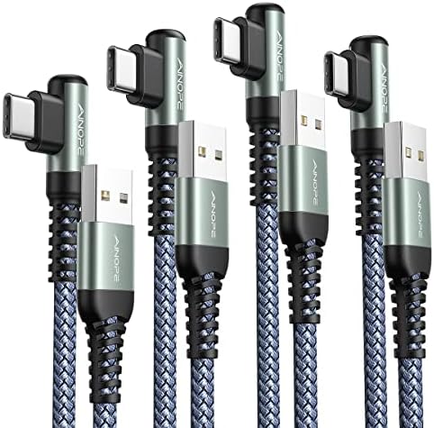 AINOPE USB C Schnellladekabel 3.1A, 4 Stück USB C Kabel [0.5M+1M+2M+3M], USB A zu USB C Ladekabel Winkel, Haltbares Nylon Geflochtenes Ladekabel USB C mit tablet, MacBook, Samsung,
