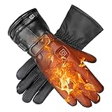upstartech Beheizte Handschuhe 4000mAh 7.4V Wiederaufladbar Batterie 3 Stufen Einstellbarer Temperatur Warme Handschuhe für das Radfahren, Motorrad, Wandern Skitouren