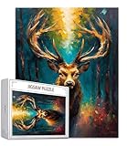 Tier Puzzle 5000 Teile REH Puzzle Erwachsene, Holzpuzzle Erwachsene, DIY Groß Puzzelmatten, Premium Quality Klassische Wooden Jigsaw, Holzpuzzle ab 14 Jahren für Jungen, Geschenke Mädche S-592