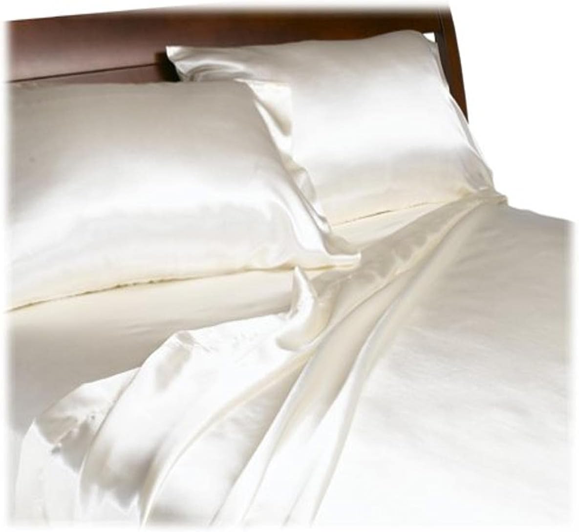 Royal Opulence Divatex Home Fashions Satin King Sheet Set, Ivory