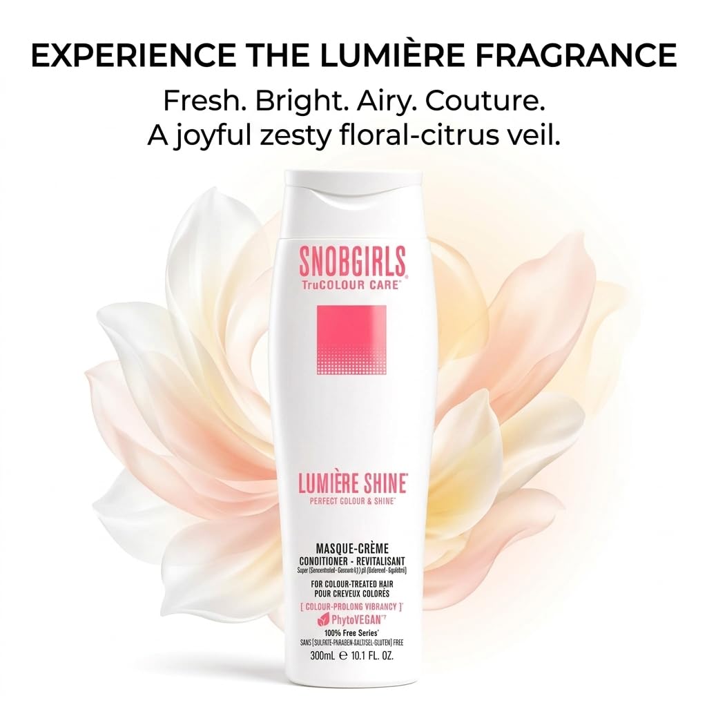 Color-Safe Conditioner for Highlighted & Bleached Hair – SNOBGIRLS LUMIÈRE HIGHCURE – Vegan, Sulfate-Free Formula for Softness & Shine with TruColor Care™ – 10.1 fl oz