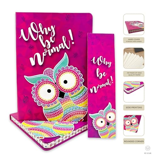 Image of Notebook Set, Premium Hardcover Journal, Bookmark and Matching Box |192 Ruled Pages, 80 GSM | A5 Ruled Writing Notebook for Girls, School & Office | Why Be Normal