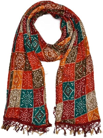 Women's Art Silk Crushed Dupatta(Multicolored, size:2.25mtr)…