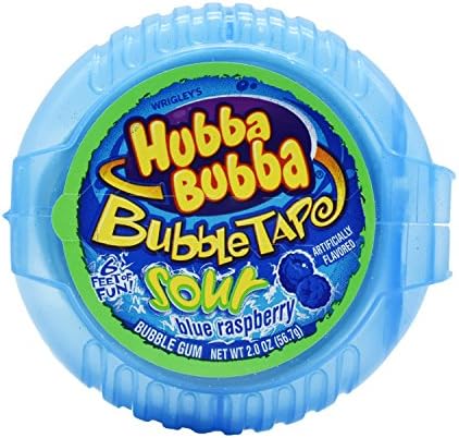 Hubba Bubba Bubble Tape Sour Blue Raspberry 6 Feet Gum 56.7gm