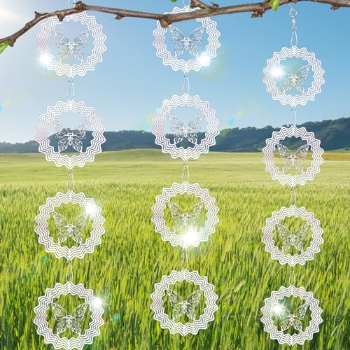 Wind Spinners Outdoor, 12Pack Devices Keep Birds Away, How
