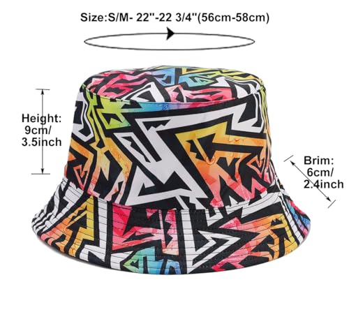 Image of Quanhaigou Bucket Hat for Men Women,Packable Reversible Printed Sun Hats,Fisherman Outdoor Summer Travel Hiking Beach Caps