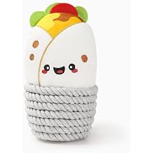 HugSmart Pet Fiesta Chewsday Burrito Dog Toy, 7.5-Inch, White