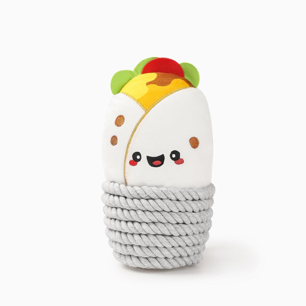 Jouet pour chien Burrito HugSmart Pet Fiesta Chewsday blanc de 19 cm