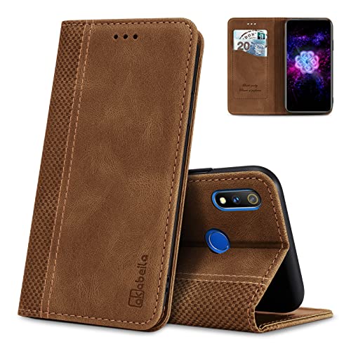 AKABEILA Funda Compatible con Realme 3 Pro/Realme X Lite Premium Cuero Flip Wallet Case con Cierre magnético Kickstand Ranuras para Tarjetas Folio teléfono Funda a Prueba de Golpes