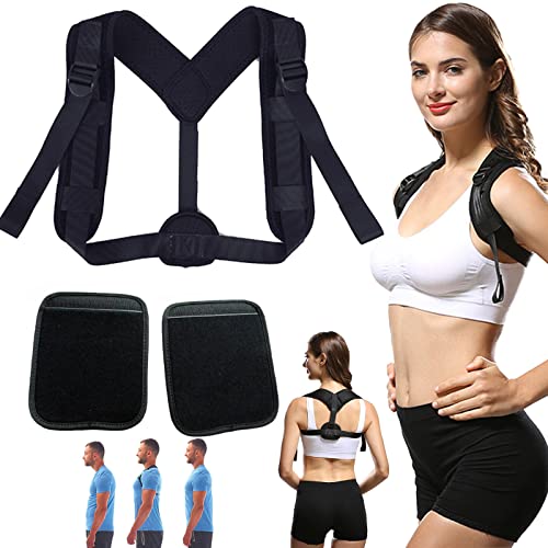 BSITSSS Rücken Geradehalter Haltungskorrektur für Damen und Herren, Verstellbare Posture Corrector Rückenstütze Haltungstrainer, Verbessern Die Körperhaltung, ändern Temperament(Schwarz) Cover