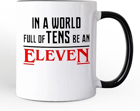 OrnamentallyYou Shadowed Christmas Night Mug In a World Full of Tens be an Eleven Mug, Inspirational Vintage Horror Gift