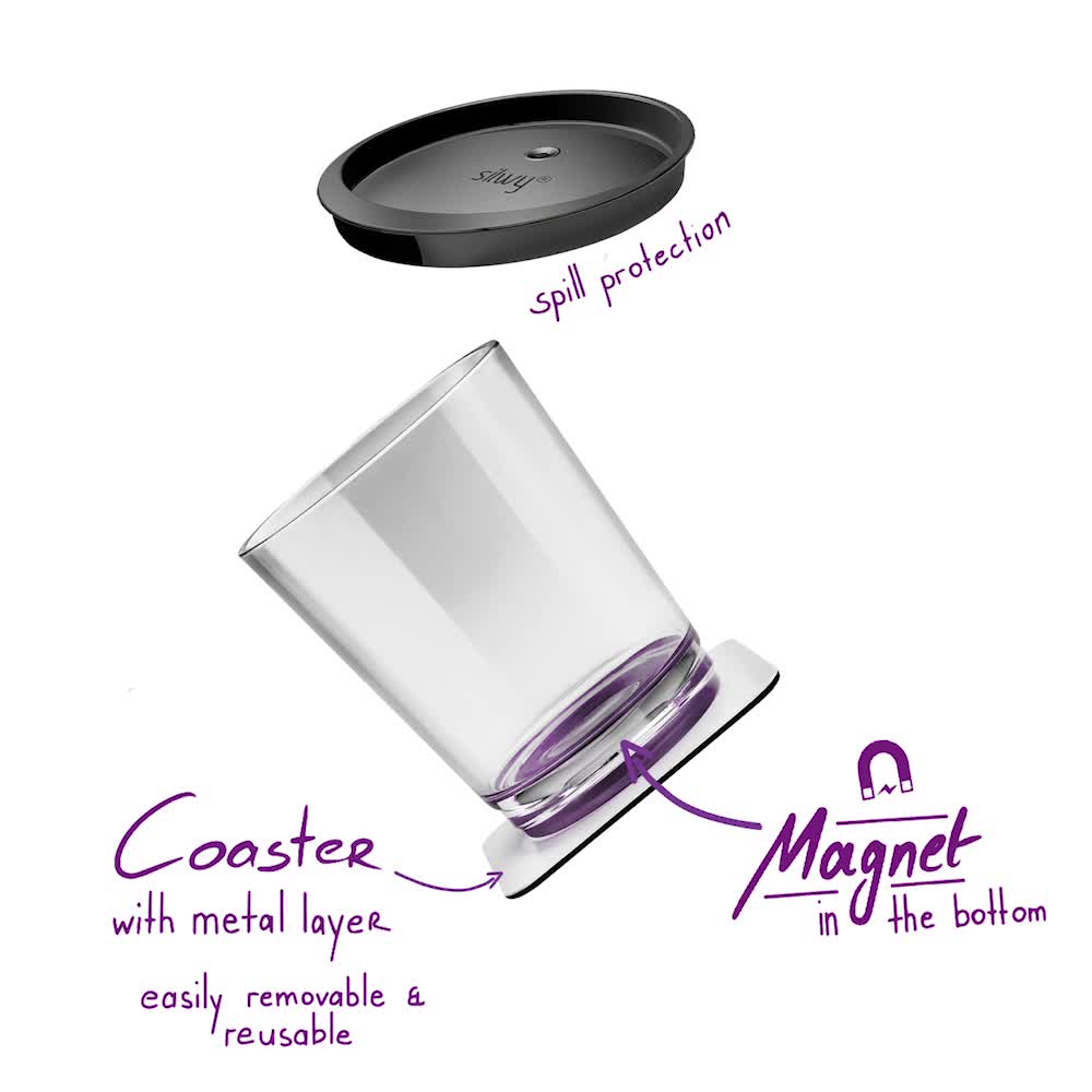 silwy Geschenkbox, Metzger Rotwein 0,75 l mit Magnet-Kristallgläsern inkl. metallischen Nano-Gel-Pads – standsichere… – Bild 8