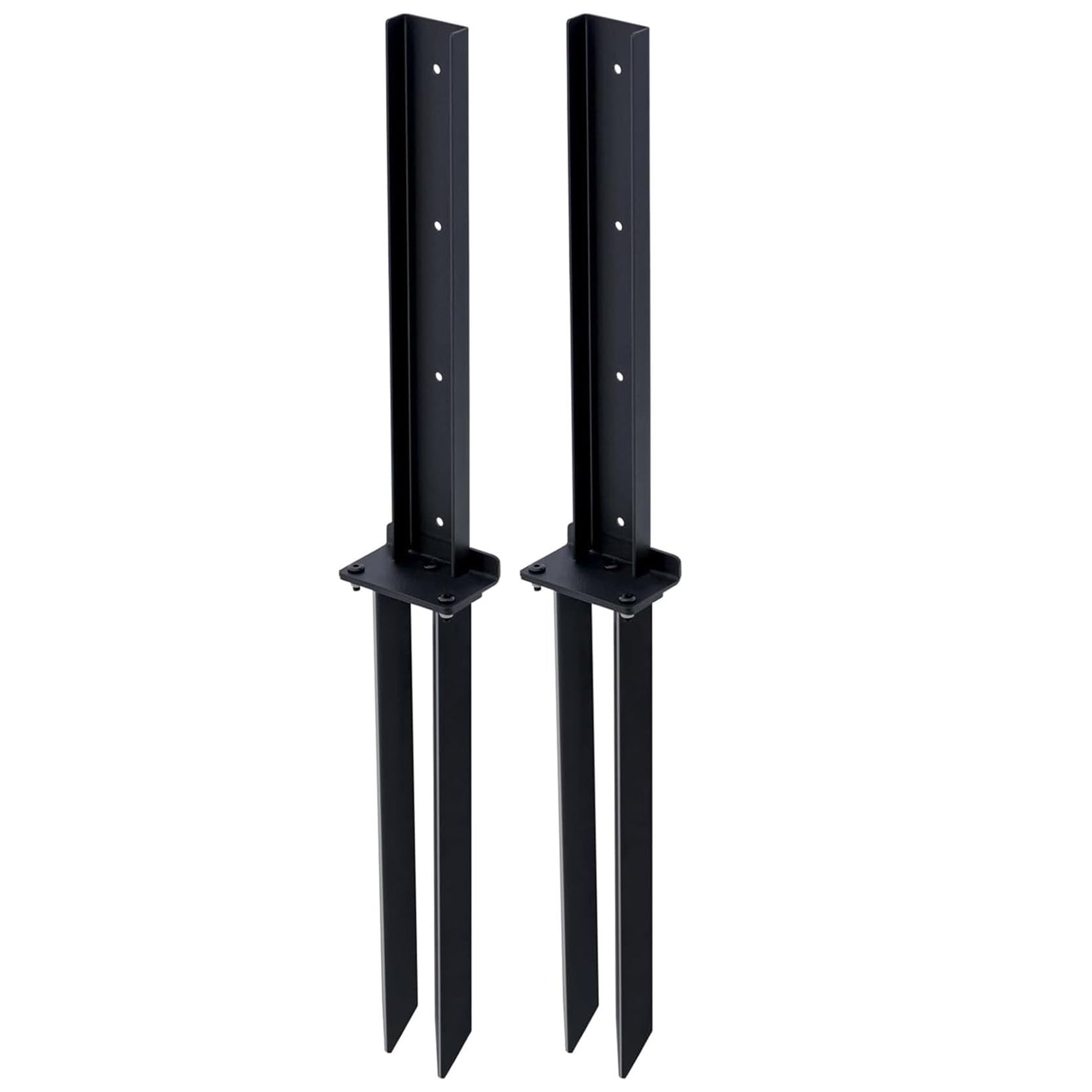 LQSYBHD Fence Post Repair Stakes Kit Heavy Duty Iron Fence Post Bracket Fixer Anchor Ground Stakes for Repairing and Reinforcing Tilted or Broken Wooden Posts(Size:2pcs)