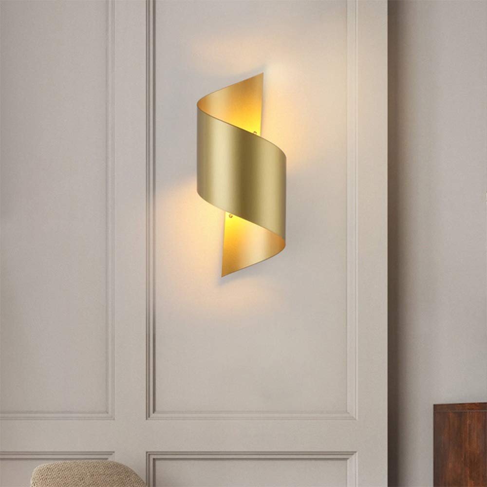 Luce LED E27 Pared de pared moderna hacia arriba y hacia abajo Aplique de pared de hierro forjado simple dorado Lámpara de iluminación interior Restaurante Café Hotel Pasillo Pas