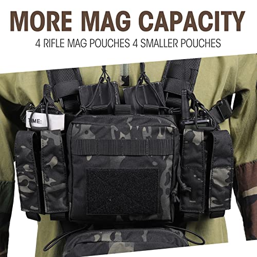 VISMIX Tactical Chest Rig, Adjustable & Detachable Chest Rig Molle Military Chest Bag Pack with Magazine Pouch - Thumbnail 2