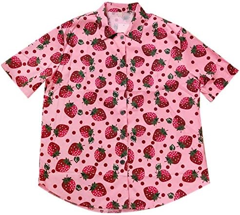 Strawberry Blouse Shirts Short Sleeve 