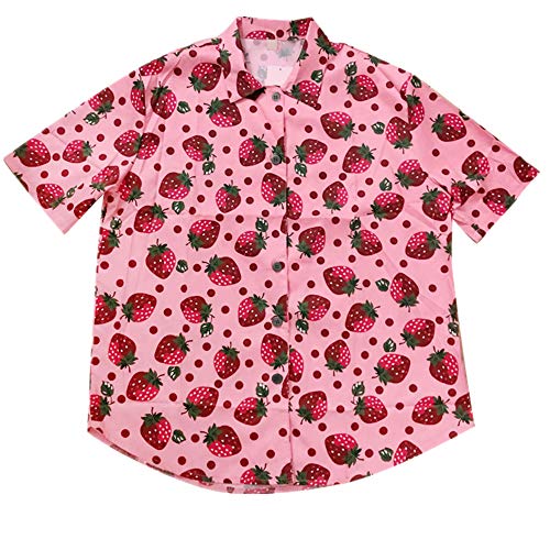 YOMORIO Lolita Cute Strawberry Blouse Shirts Short Sleeve Loose Tops Floral T Shirts for Women